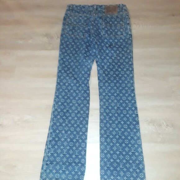 Vintage Louis Vuitton monogram logo denim jeans size 38--guaranteed authentic - Picture 11 of 13